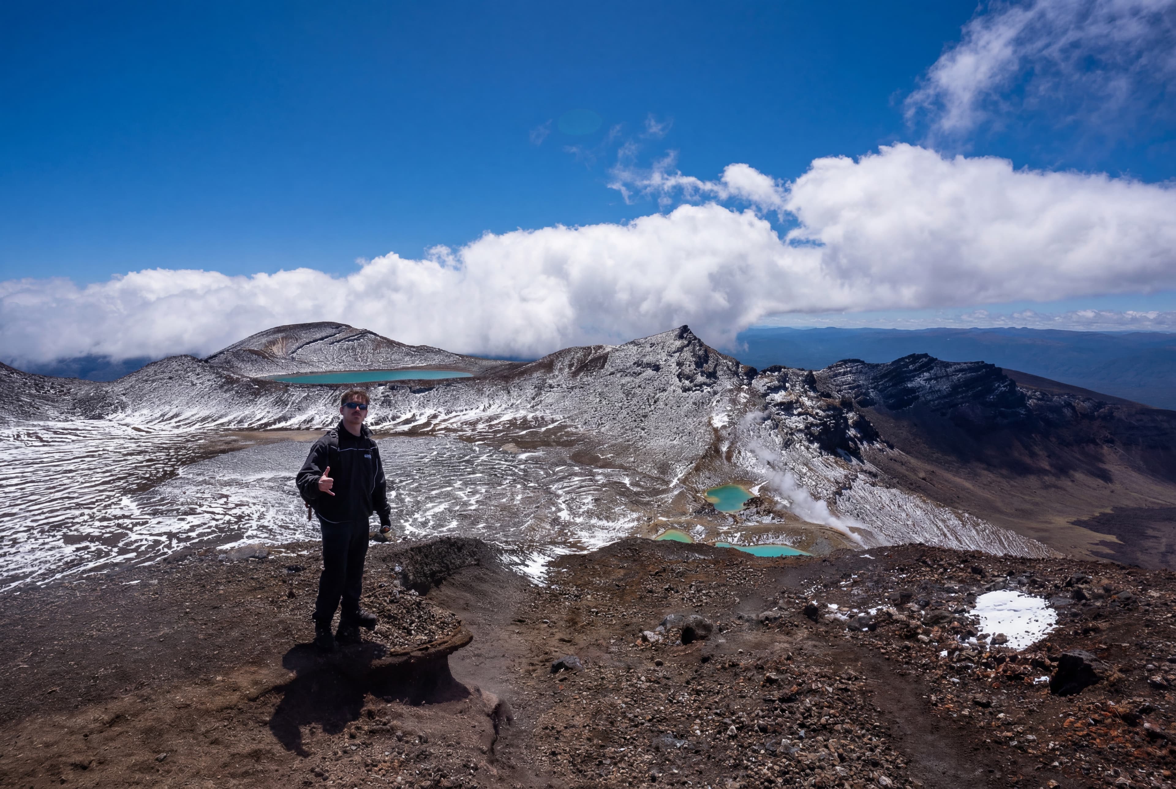 Ben Laurenson at the summit of Tongariro Crossing, New Zealand